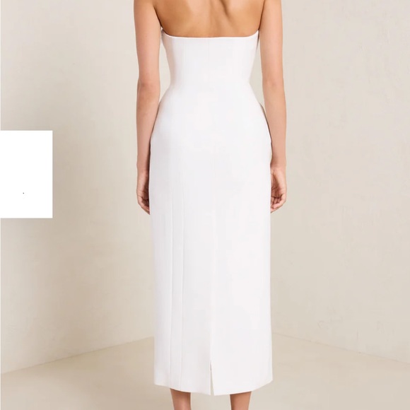 Quiet luxury 90s minimal strapless midi dress ALC - Picture 2 of 5